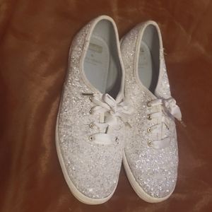 Kate spade keds glitter white!